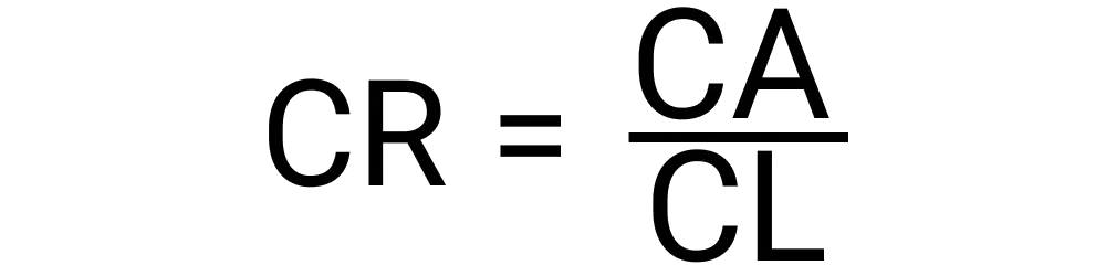 An image showing the formula for calculating current ratio.